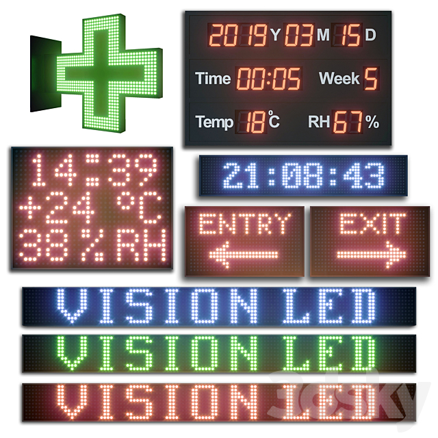 LED display modules. Set 02 3DSMax File - thumbnail 1