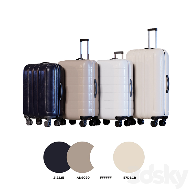 Luggage Set 3DS Max - thumbnail 2