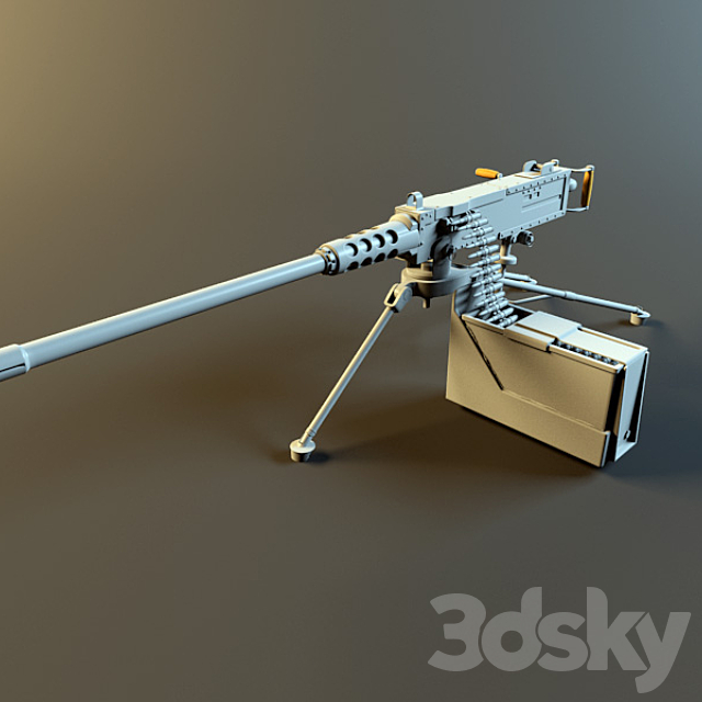 M2 Browning machine gun 3DSMax File - thumbnail 1