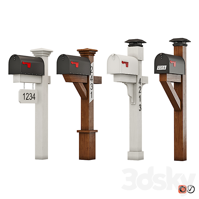 Mailboxes_set_014 3DSMax File - thumbnail 1