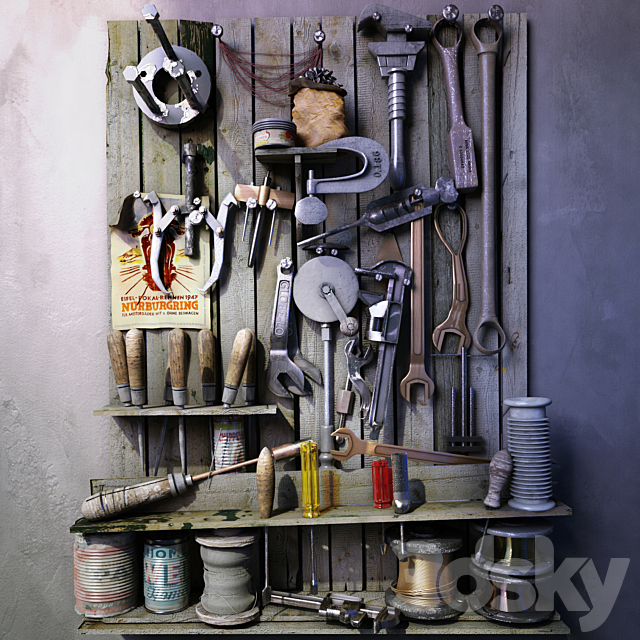 Mechanical Garage Tools 3DS Max Model - thumbnail 2