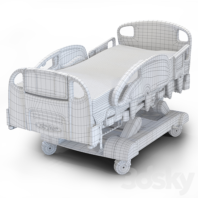 Medical bed Stryker InTouch 3DS Max Model - thumbnail 6