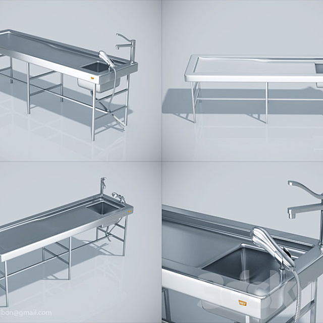 Medical table for post-mortems 3ds Max - thumbnail 1