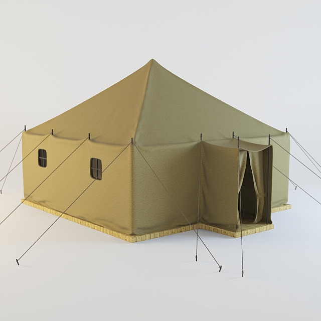 Military tent 3ds Max - thumbnail 1