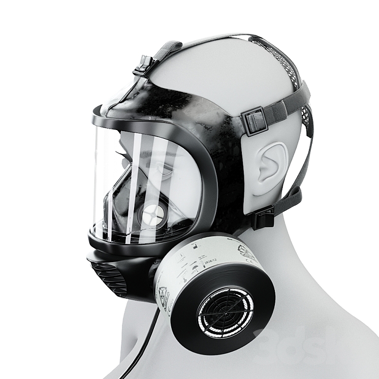 MIRA Safety Gas Mask 3DS Max Model - thumbnail 1