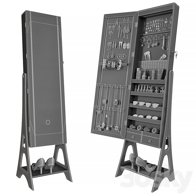 Mirror Organizer Cabinet 2 3DS Max Model - thumbnail 4