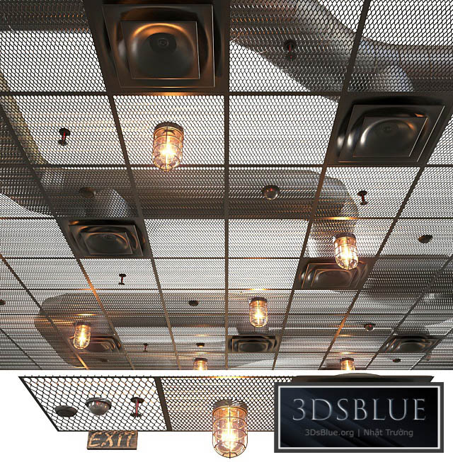 Modern ceiling system in Loft style 3DS Max - thumbnail 3