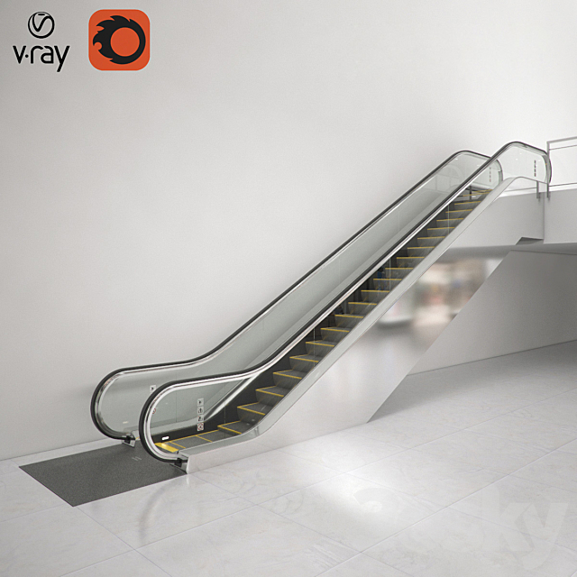 Modular escalator KONE TransitMaster 140_800 3ds Max - thumbnail 1