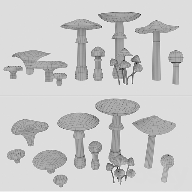 Mushrooms. Set1 3DS Max Model - thumbnail 3