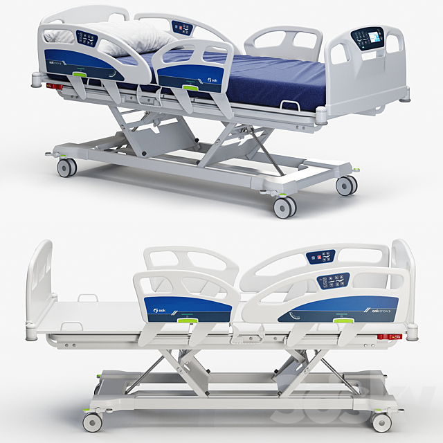 Ooksnow Hospital Bed 3DS Max Model - thumbnail 2