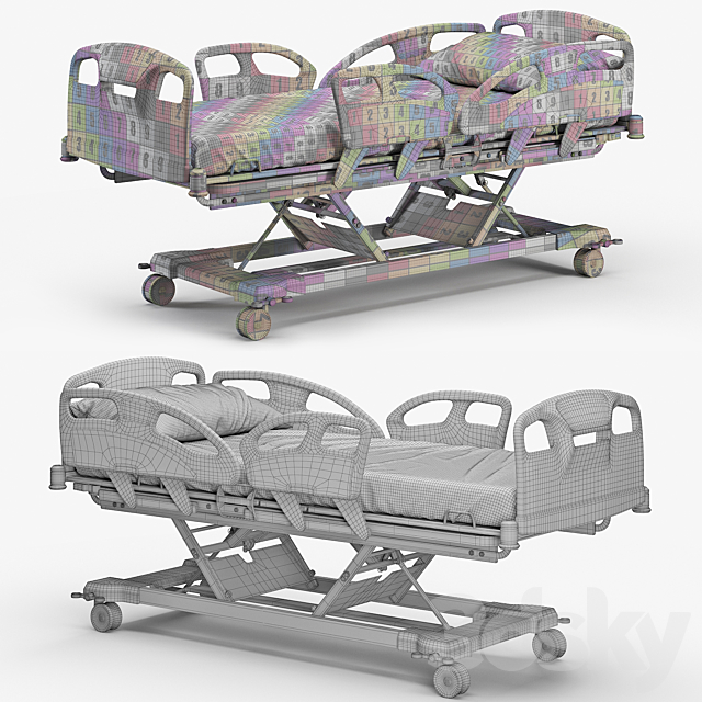 Ooksnow Hospital Bed 3DS Max Model - thumbnail 3