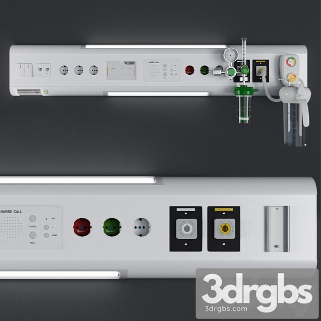 Over bed console unit – hospital equipment 22 3dsmax Download - thumbnail 1