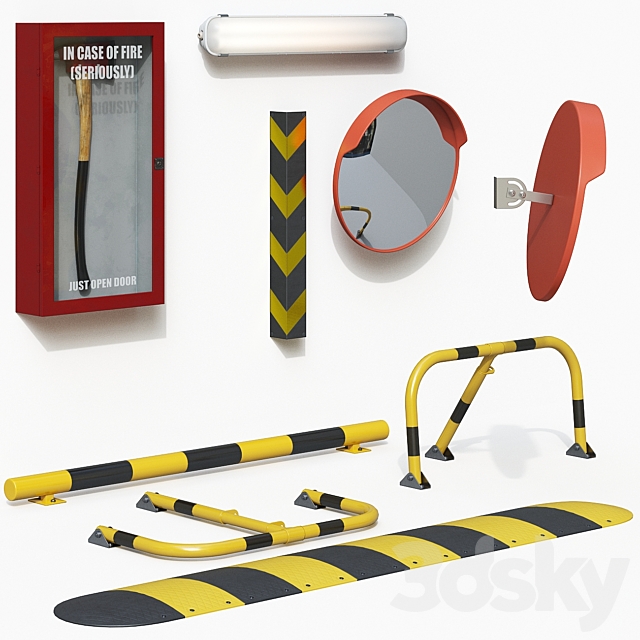 Parking equipment set 3DSMax File - thumbnail 1