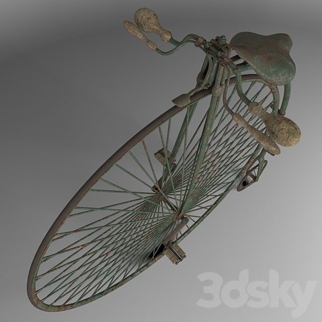 Penny farthing bicycle- 3DS Max Model - thumbnail 3