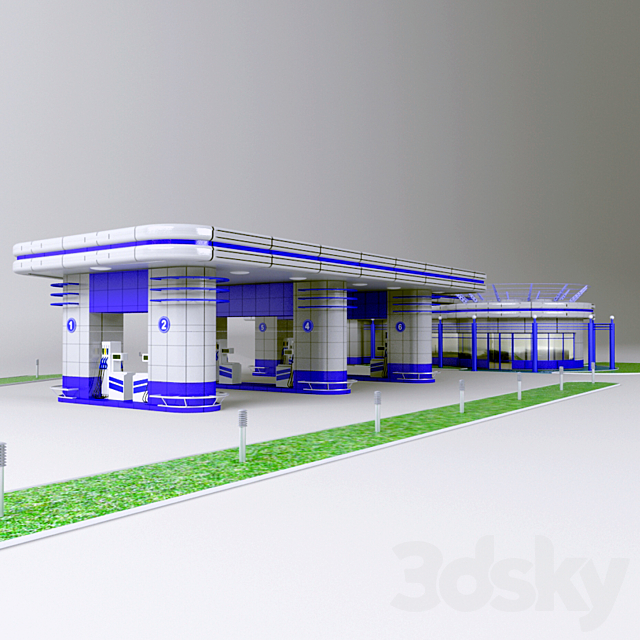 PETROL STATION 3ds Max - thumbnail 1