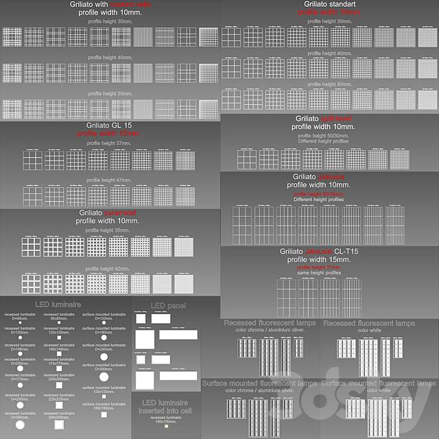 Raster ceiling Grilyato. The complete collection. 3DSMax File - thumbnail 2