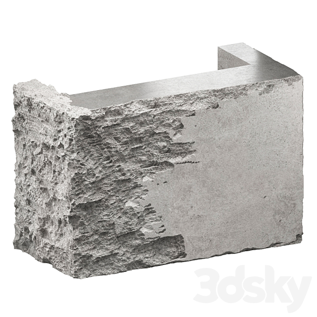 reception desk made of concrete 1 3ds Max - thumbnail 1