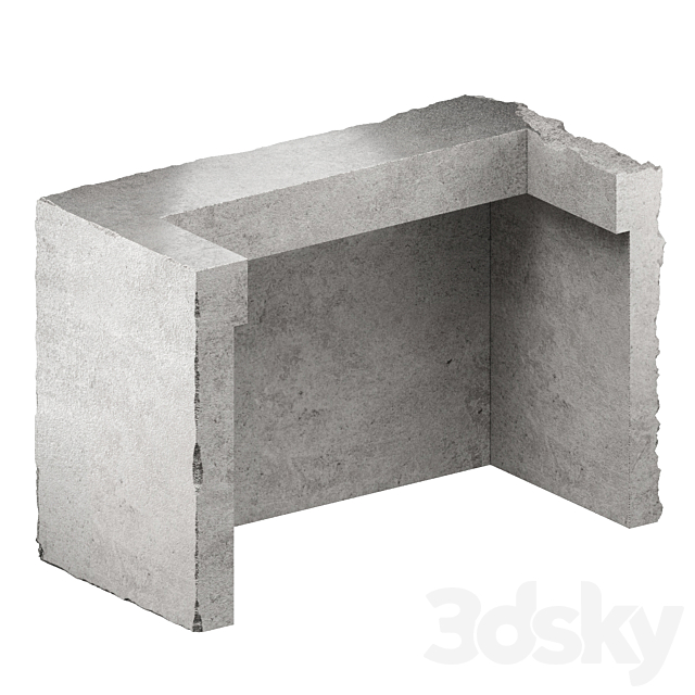 reception desk made of concrete 1 3ds Max - thumbnail 2