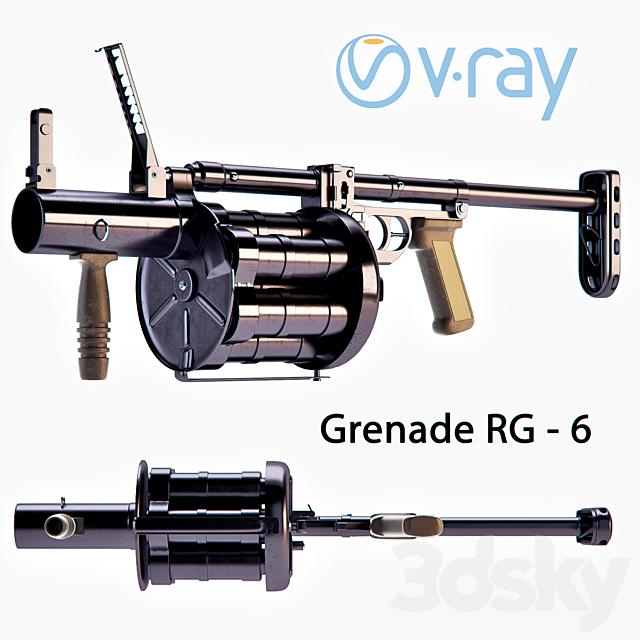 RG-6 grenade launcher 3ds Max - thumbnail 1