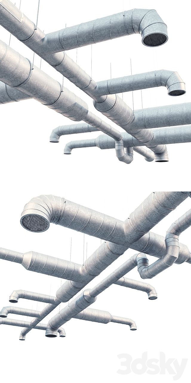 Round ventilation system 3ds Max - thumbnail 2