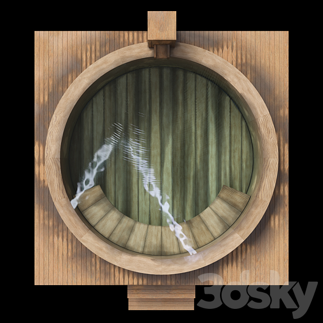 Round wooden font 3ds Max - thumbnail 3