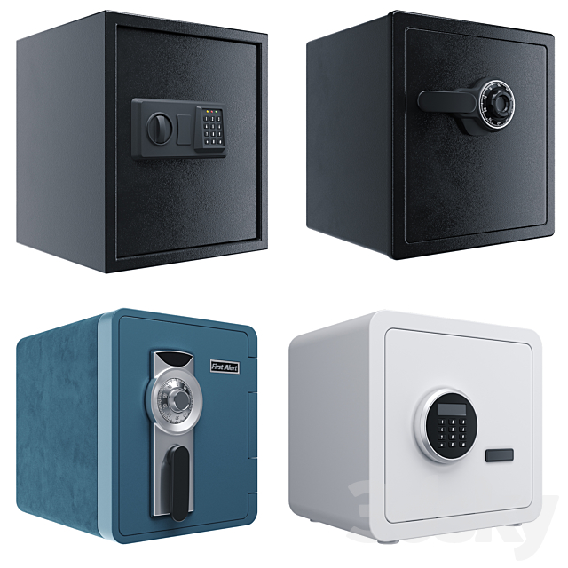 Safes (set) 3DS Max Model - thumbnail 2