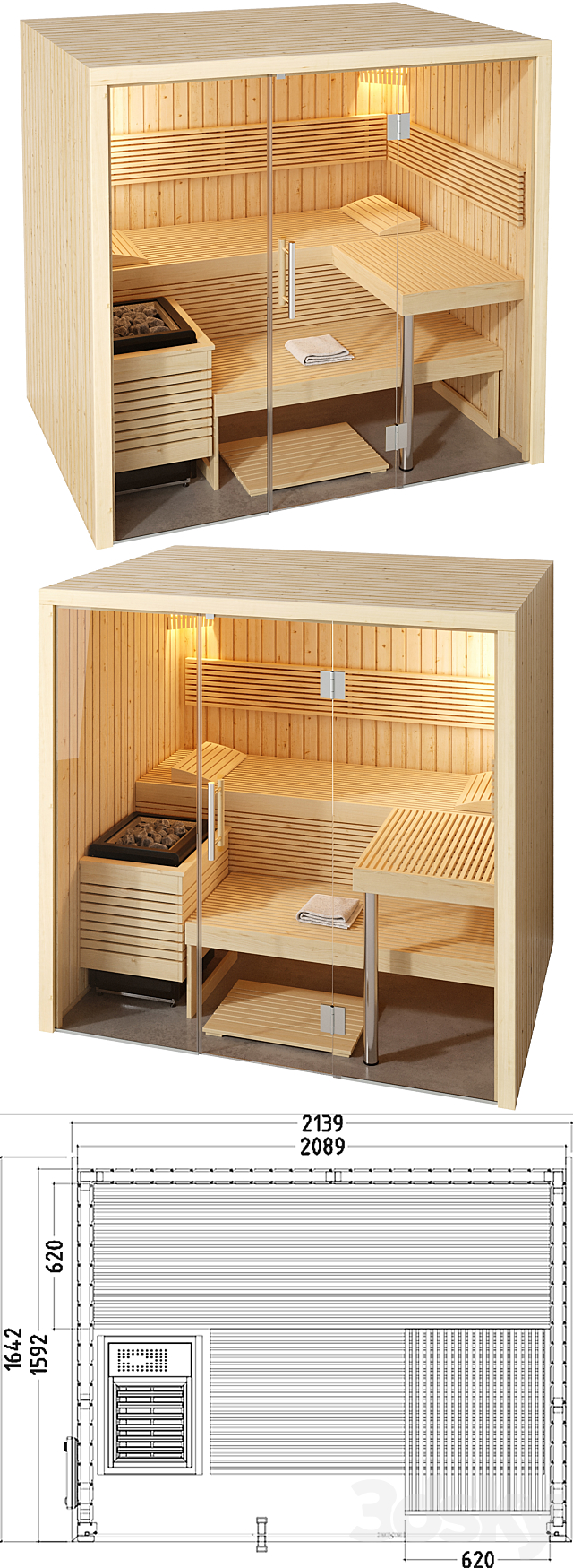 Sauna Sentiotec Panorama Small 3DSMax File - thumbnail 3