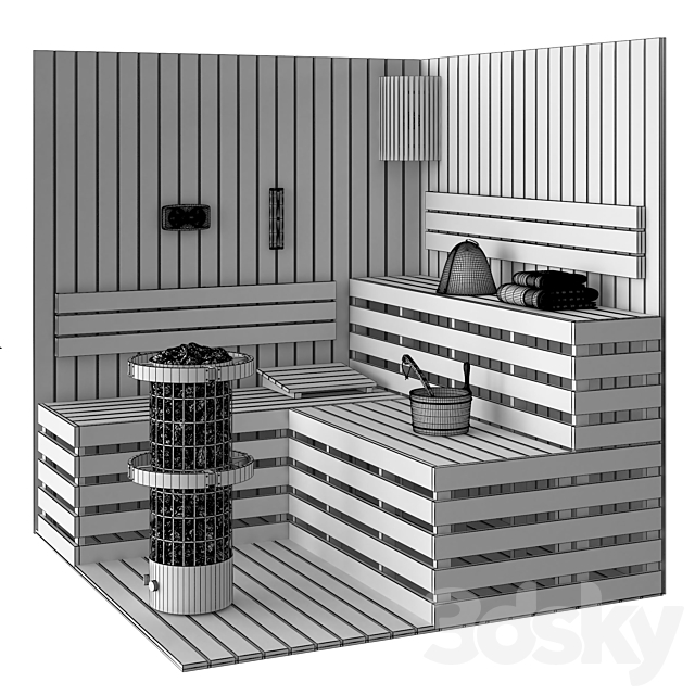 Sauna set 3DSMax File - thumbnail 4