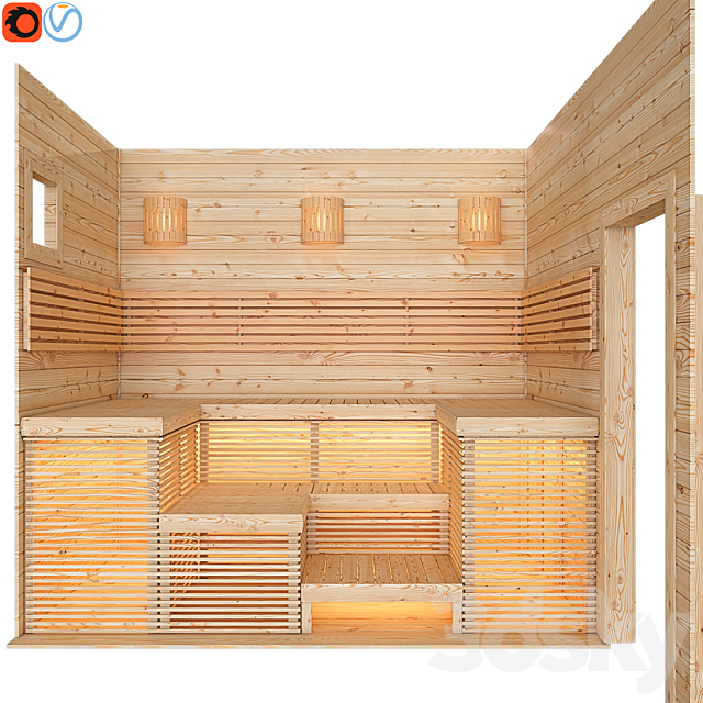 Sauna. The bathhouse. Steam room 3ds Max - thumbnail 1