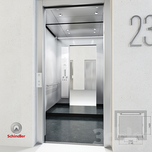 Schindler 5500 3DSMax File - thumbnail 2