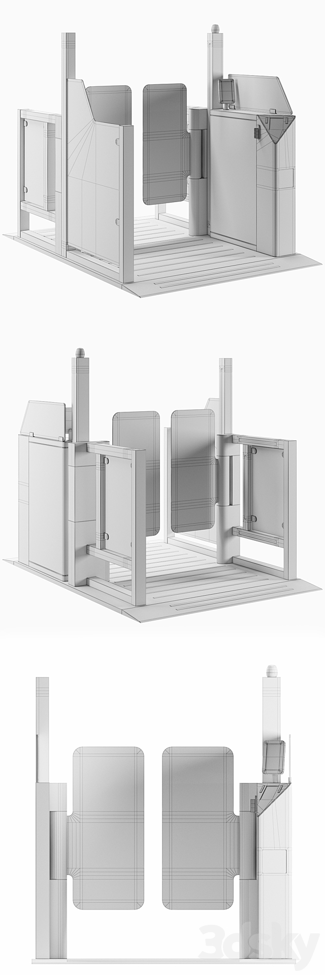 Security Gates _ Turnstile 3DS Max Model - thumbnail 3