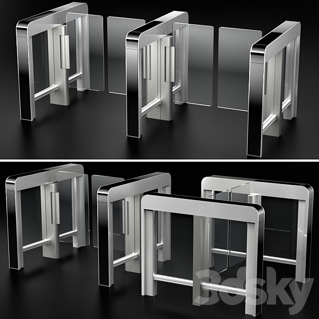 Sensor sliding gate turnstiles 3ds Max - thumbnail 1