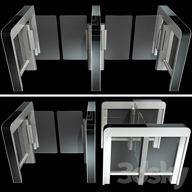 Sensor sliding gate turnstiles 3ds Max - thumbnail 3