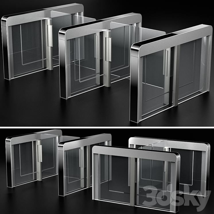 Sensor sliding gate turnstiles 3DS Max - thumbnail 1