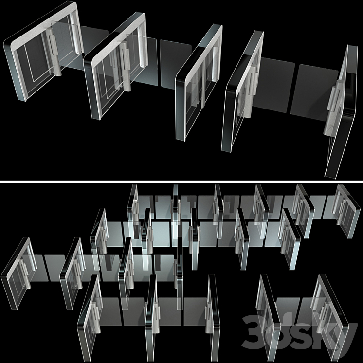 Sensor sliding gate turnstiles 3DS Max - thumbnail 2