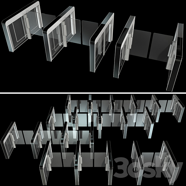 Sensor sliding gate turnstiles 3DSMax File - thumbnail 2