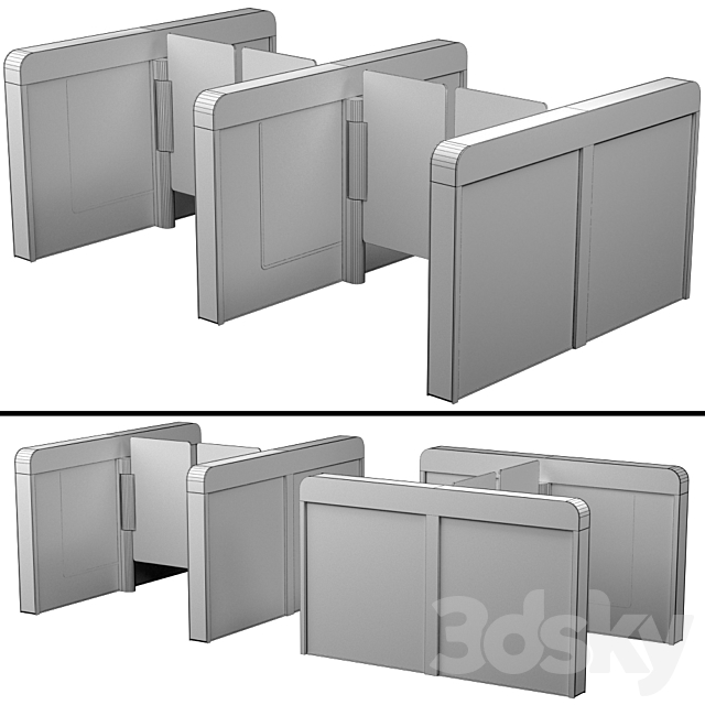 Sensor sliding gate turnstiles 3DSMax File - thumbnail 4