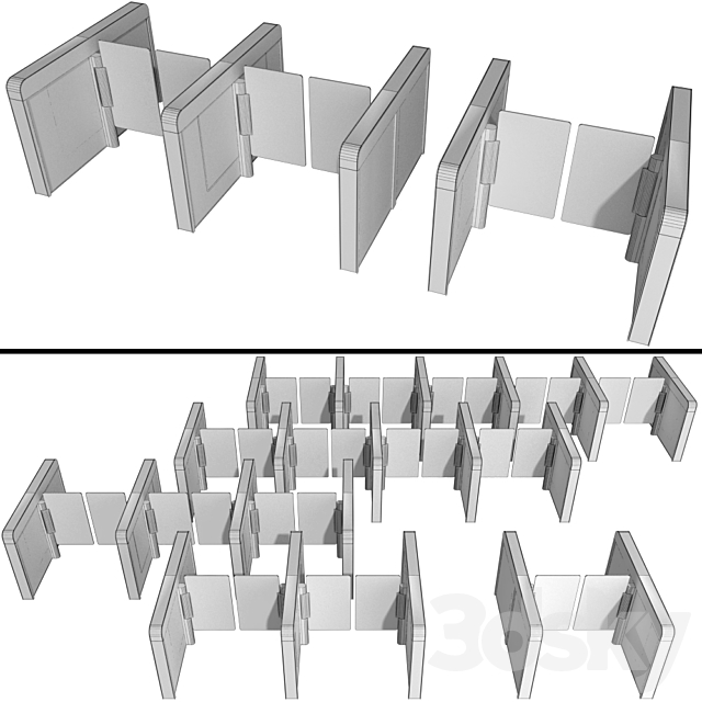 Sensor sliding gate turnstiles 3DSMax File - thumbnail 5