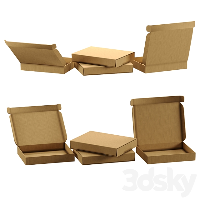 Set of cardboard boxes 3DSMax File - thumbnail 1