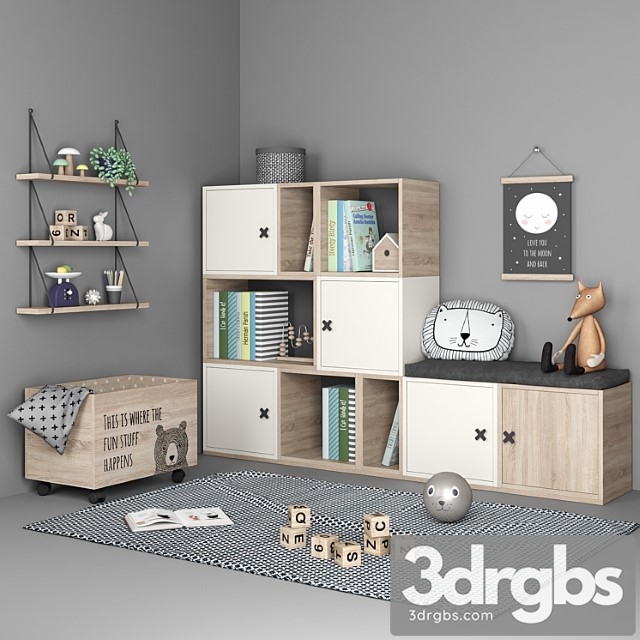 Set of furniture and decor for a children& 3dsmax Download - thumbnail 1