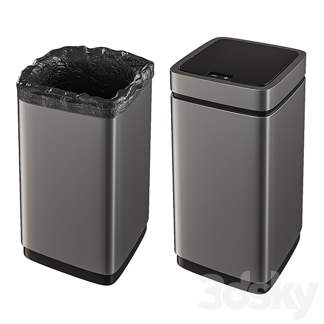 Set of trash cans with contents 3ds Max - thumbnail 3