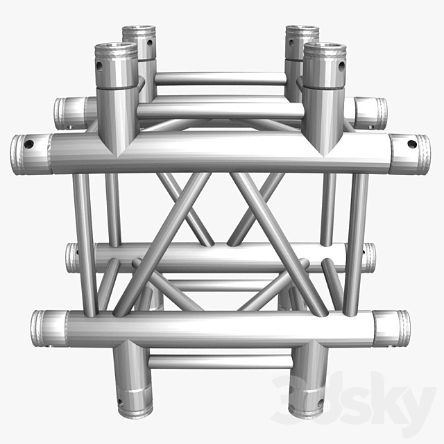 Square Truss Cross and T-Junction 031 3DS Max Model - thumbnail 2