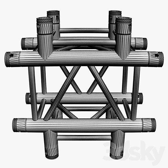 Square Truss Cross and T-Junction 031 3DS Max Model - thumbnail 3