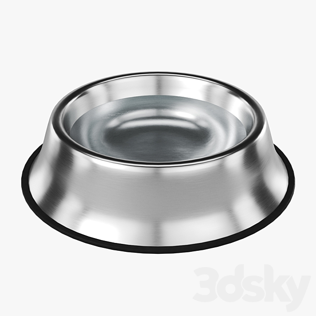 Stainless steel bowl 3ds Max - thumbnail 3