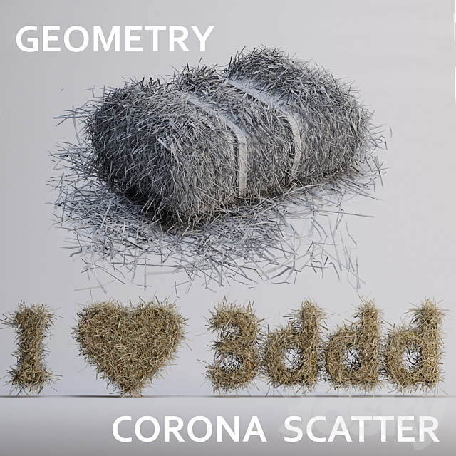 Straw bale (GEOMETRY + SCATTER) 3DS Max Model - thumbnail 3