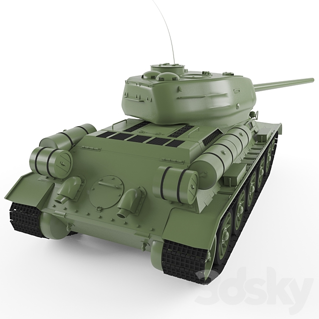 T-34-85 3DS Max Model - thumbnail 2