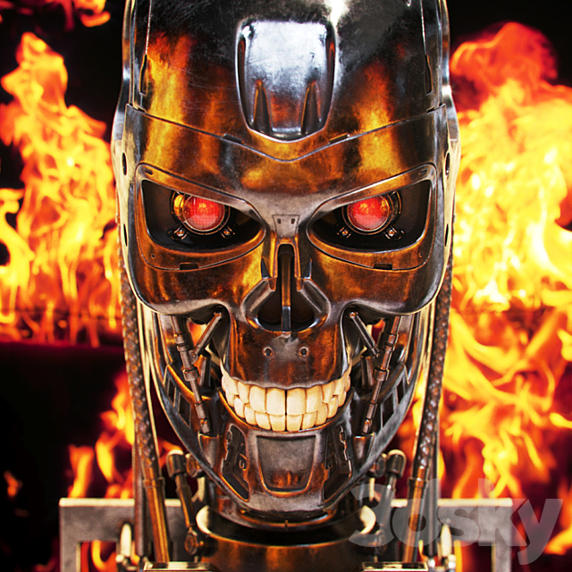 Terminator 2 Bust 3DS Max Model - thumbnail 2