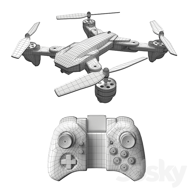 Tianqu Visuo XS816 Drone 3DSMax File - thumbnail 3