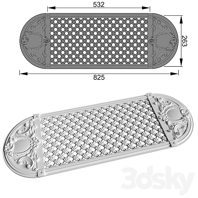 Vent Grill plastic and gypsum 3DS Max Model - thumbnail 1