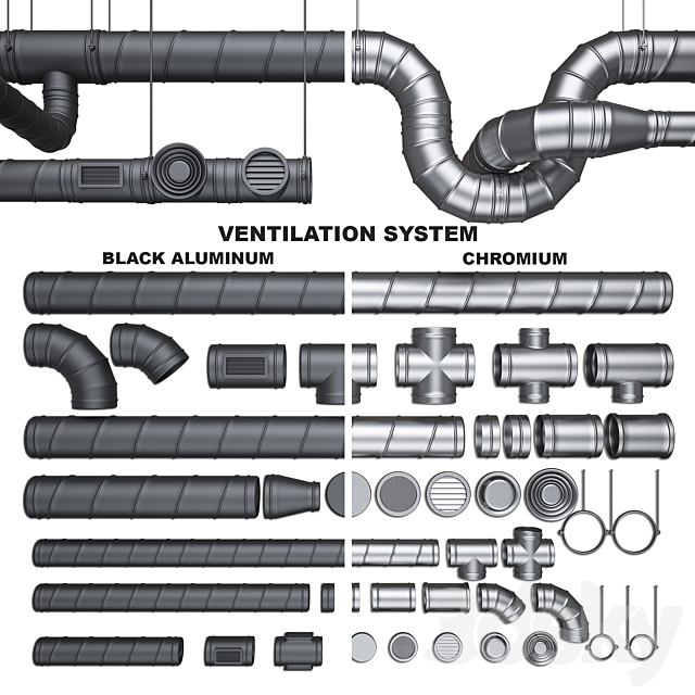 Ventilation System 3DS Max Model - thumbnail 2